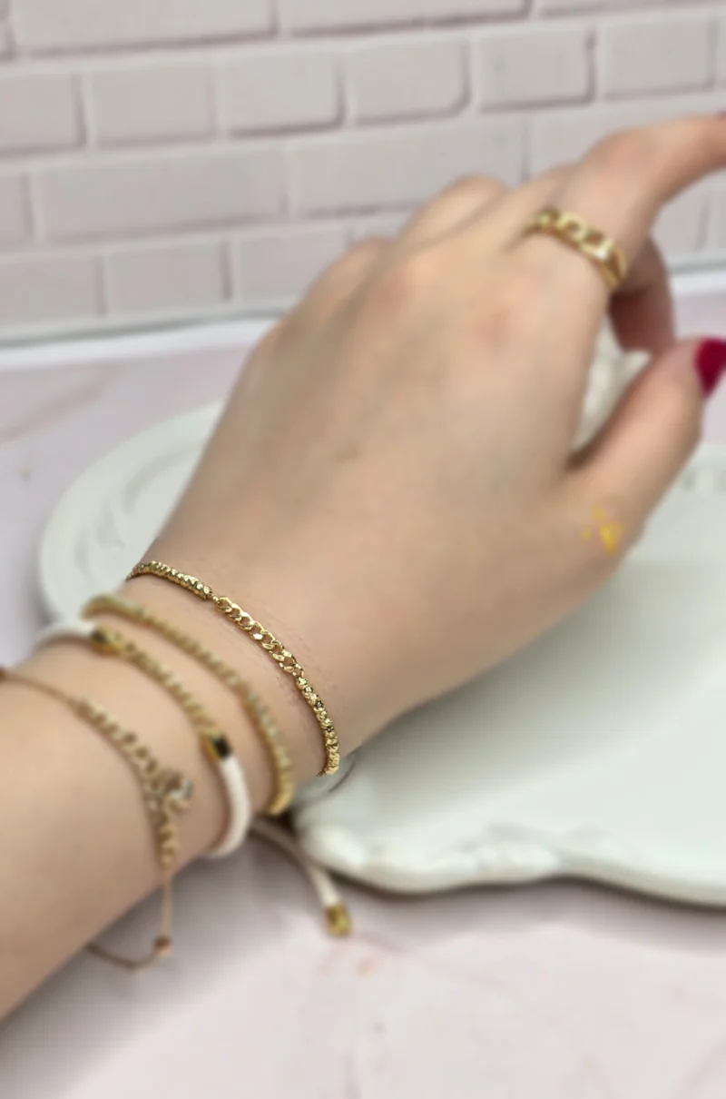 دستبند کارتیه طرح بند گوی البرنادو تراش دار - تصویر 1