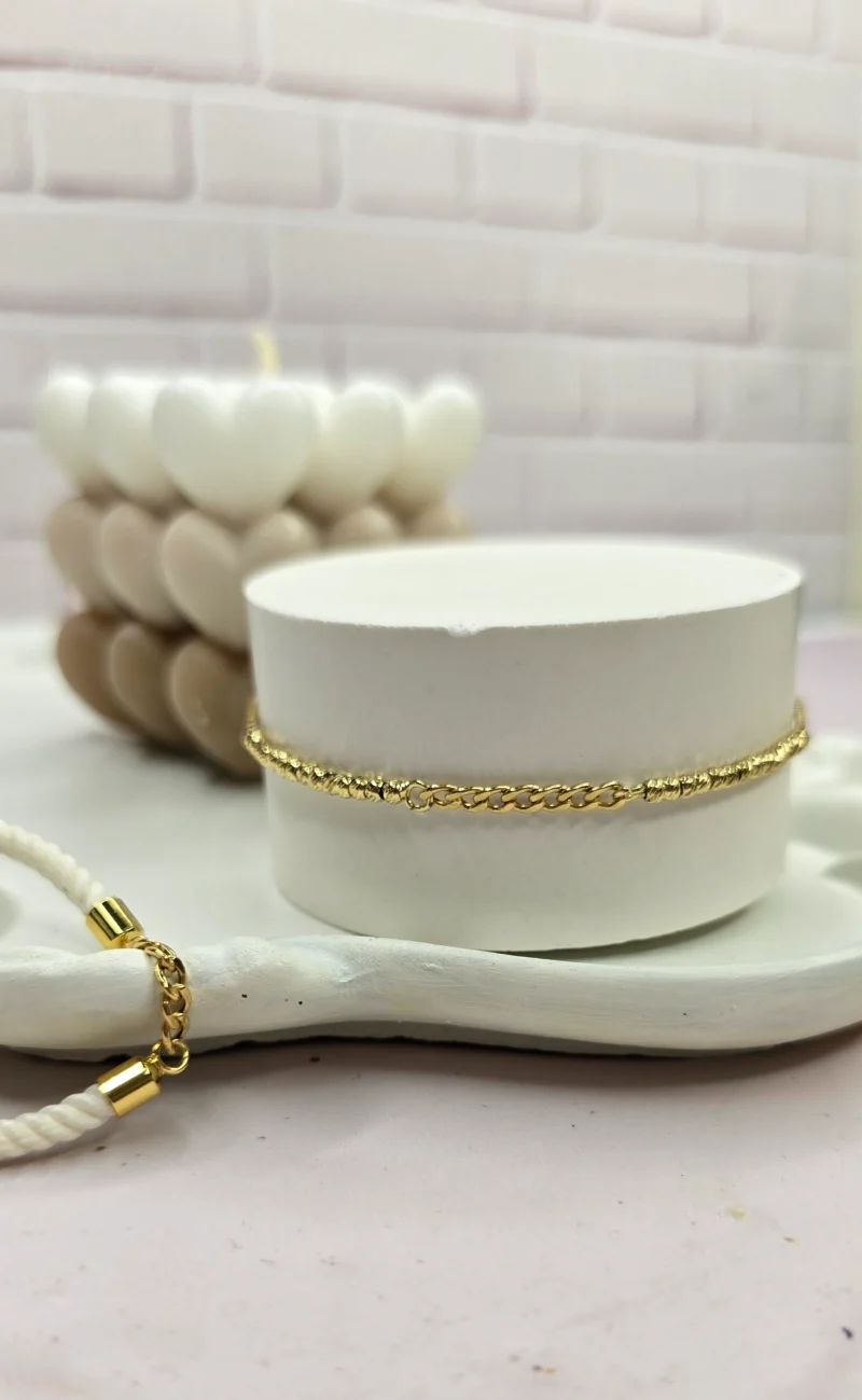 دستبند کارتیه طرح بند گوی البرنادو تراش دار - تصویر 2